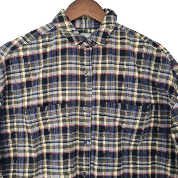 Everlane The Boxy Flannel Shirt Womens Size XS Multi Plaid Button Down NWT - Picture 4 of 11